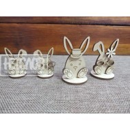 Набор фигурок "Семья кроликов" с накладными элементами