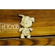 Заготовка (основа) для броши игрушка "Поросенок"