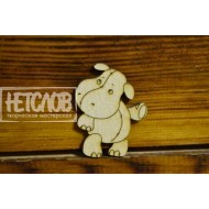 Заготовка (основа) для броши игрушка "Бегемот"