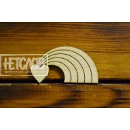Заготовка (основа) для броши  "Радуга в сердце"