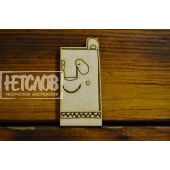 Заготовка (основа) для броши  "Полумордочка панды"