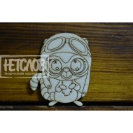 Заготовка для броши  "Енотик в в лётном шлеме"