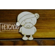 Заготовка для броши  "Медведь в шапке"