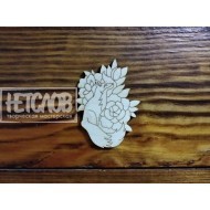 Заготовка (основа) для броши  "Лиса в цветах"