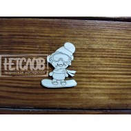 Заготовка для броши   "Медведь на сноуборде" 