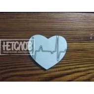  Заготовка для броши "Сердце с кардиограммой"